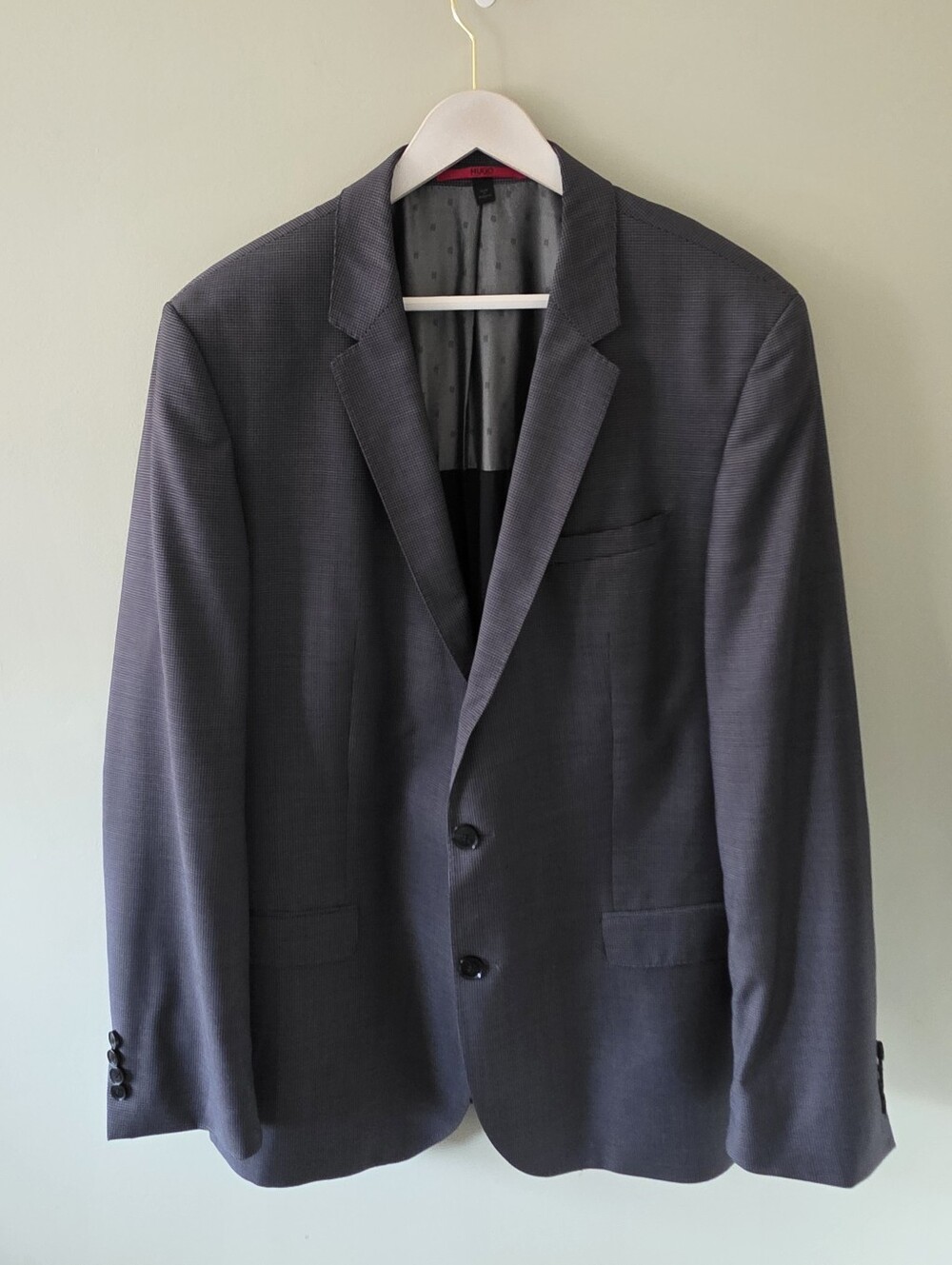 NWOT Hugo Boss 44L Luxury Modern Academic Houndstooth Angelico Super 100 Blazer